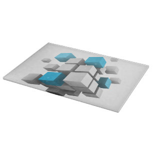 Planche À Découper l'amas flottant de cubes de SlipperyJoe varie en t
