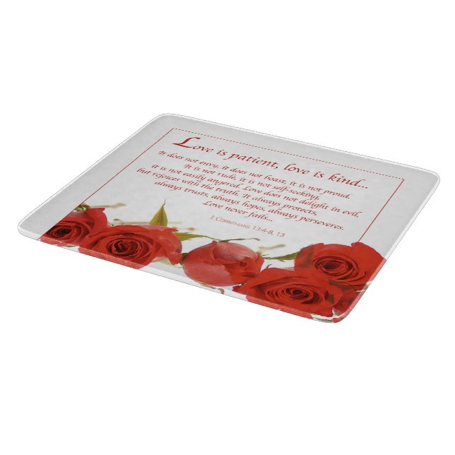 Planche À Découper L'amour est une rose rouge patiente (Coin)
