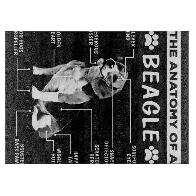Planche À Découper L'Anatomie D'Un Chien Beagle (Devant)