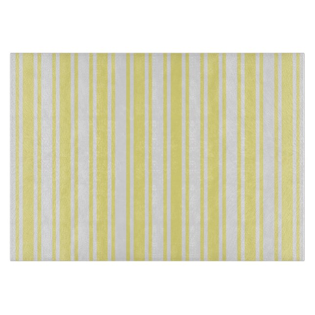 Planche À Découper Landes de bonbons jaune et blanc citron (Devant)