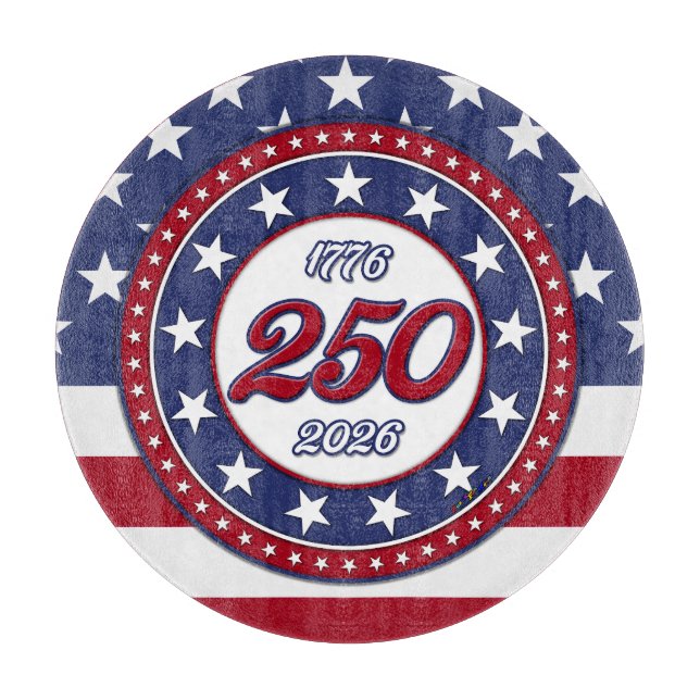 Planche À Découper L'anniversaire des 250 ans de l'Amérique avec le d (Devant)