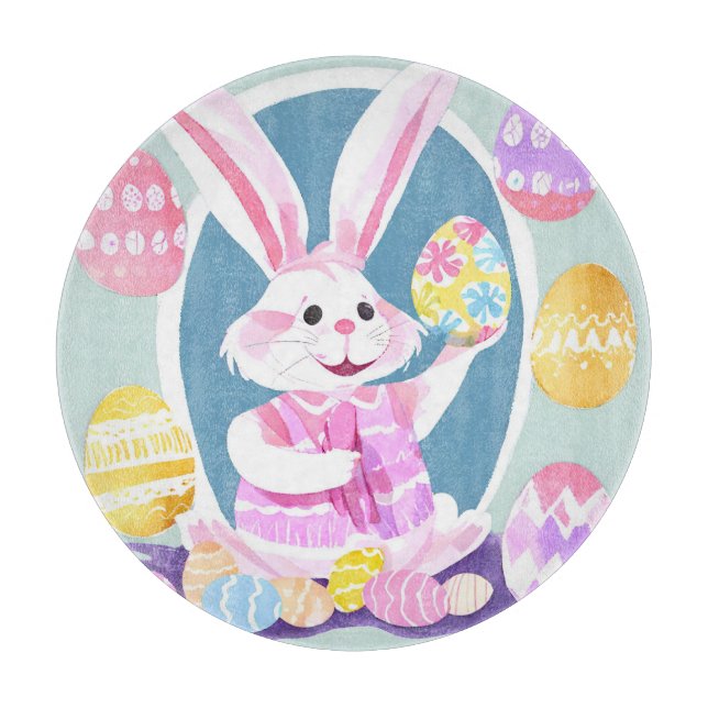 Planche À Découper lapin avec oeufs de pâques (Devant)