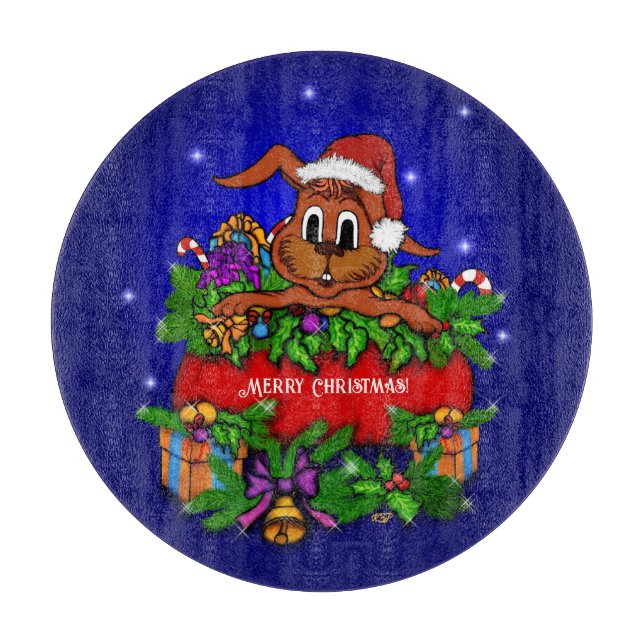 Planche À Découper Lapin de Noël (Devant)