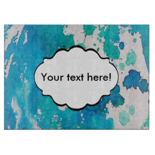 Planche À Découper L'aquarelle blanche bleue éclabousse