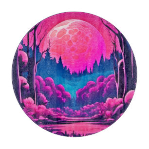 Planche À Découper L'art de la lune rose géante