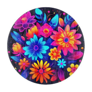 Planche À Découper L'art floral du néon
