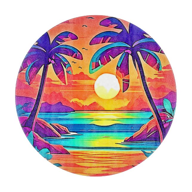 Planche À Découper L'art tropical du coucher de soleil (Devant)