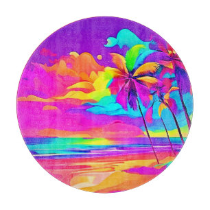 Planche À Découper L'art tropical vibrant