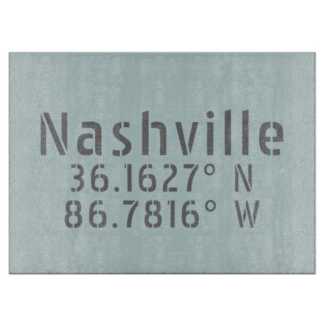 Planche À Découper Latitude de Nashville TN (Devant)