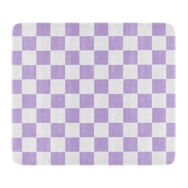Planche À Découper Lavande et Blanc à Damier (Devant)