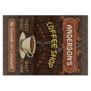 Planche À Découper Le café-restaurant avec la tasse créent vos