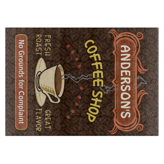 Planche À Découper Le café-restaurant avec la tasse créent vos (Devant)