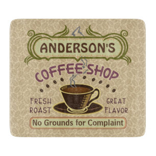 Planche À Découper Le café-restaurant avec la tasse créent vos