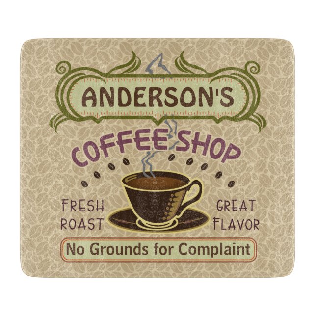 Planche À Découper Le café-restaurant avec la tasse créent vos (Devant)