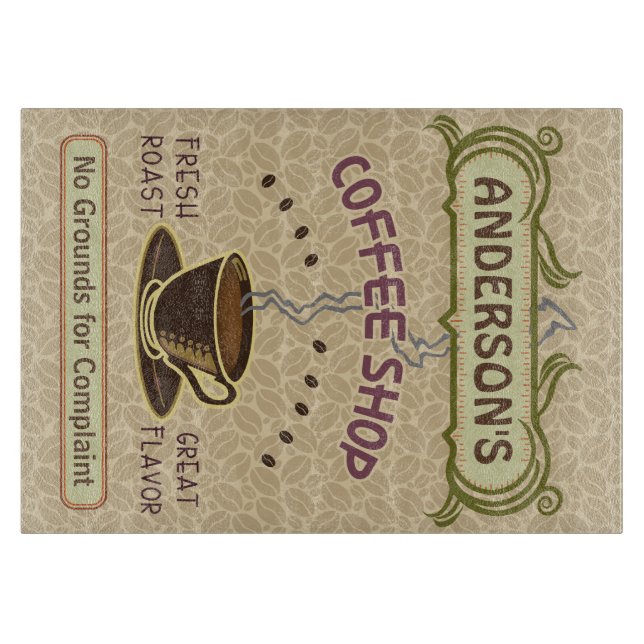 Planche À Découper Le café-restaurant avec la tasse créent vos (Devant)