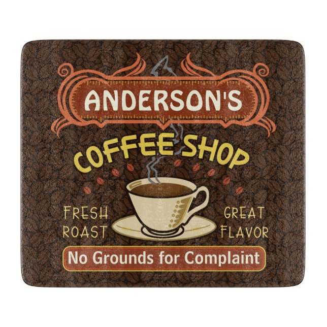 Planche À Découper Le café-restaurant avec la tasse créent vos (Devant)