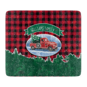 Planche À Découper Le camion vintage de Noël additionnent 6" nommé x