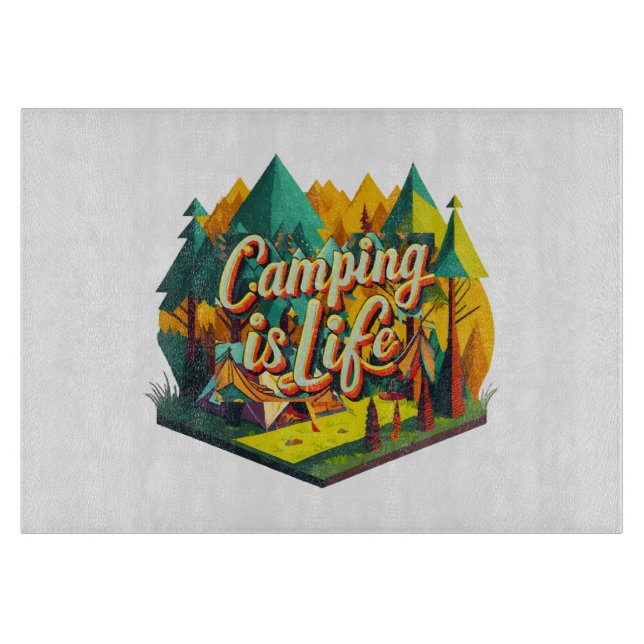 Planche À Découper Le camping est la vie (Devant)