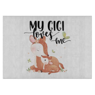 Planche À Découper Le cerf de bois Doe et le bébé Fawn Mon Gigi m'aim