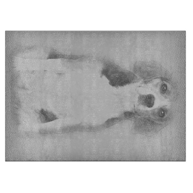 Planche À Découper Le Chien Beagle Est Dessiné Avec Un Crayon (Devant)