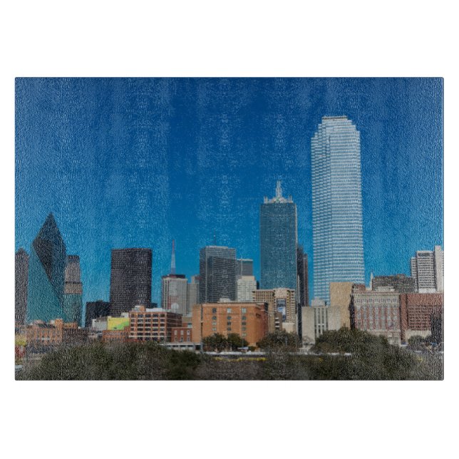 Planche À Découper Le ciel de Dallas au Texas au coucher du soleil (Devant)