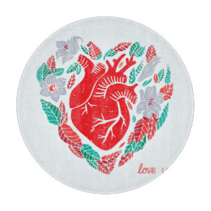 Planche À Découper Le coeur anatomique de Valentine : carte unique