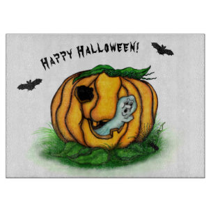 Planche À Découper Le fantôme d'Halloween, chauve-souris, fantôme et 