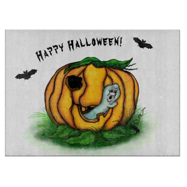 Planche À Découper Le fantôme d'Halloween, chauve-souris, fantôme et  (Devant)