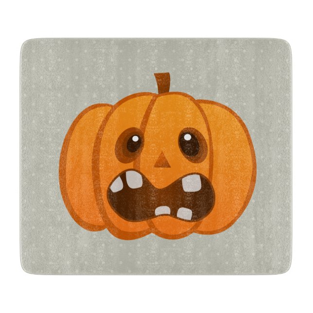 Planche À Découper Le feu follet orange de citrouille de Halloween (Devant)
