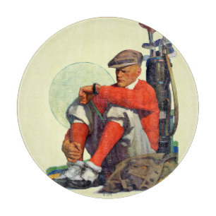 Planche À Découper Le golfeur a continué l'attente
