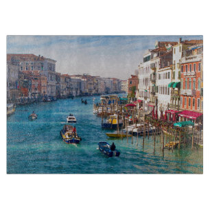 Planche À Découper LE MATIN SUR LA GRAND CANAL Verre Cutting Board