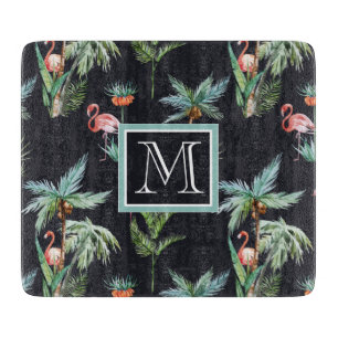 Planche À Découper Le motif de paume d'aquarelle ajoutent votre