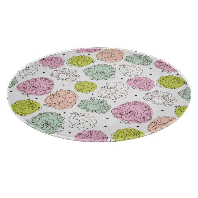 Planche À Découper le paon badine le cru de papier peint (Coin)