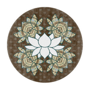 Planche À Découper Le plateau de coupe en verre Lotus
