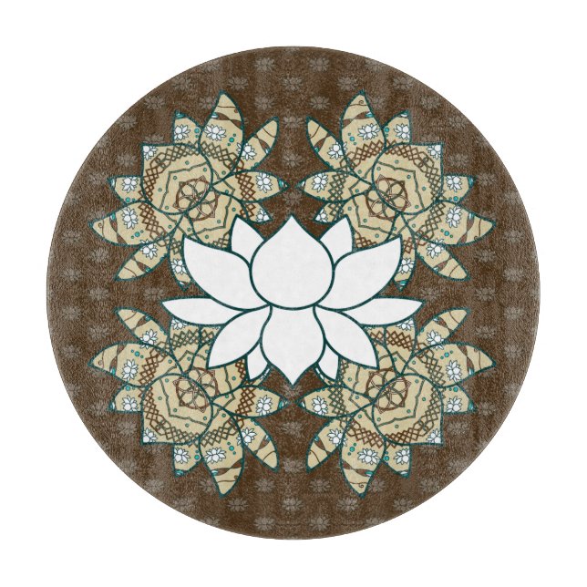 Planche À Découper Le plateau de coupe en verre Lotus (Devant)