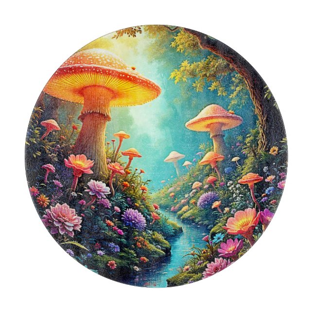 Planche À Découper Le rêve enchanté de la forêt de champignons (Devant)