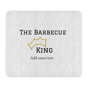 Planche À Découper Le roi du barbecue couronne nom texte cuisine meil
