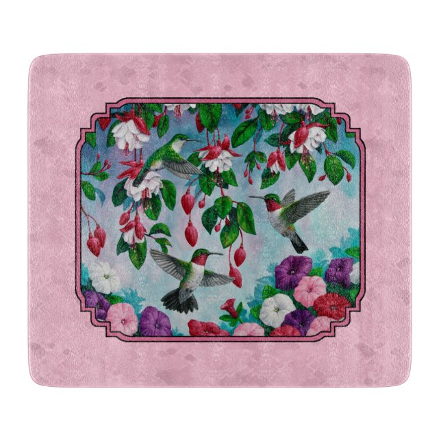 Planche À Découper Le Rose des Hummingbirds (Devant)