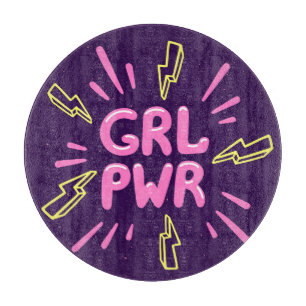 Planche À Découper Le slogan féministe "Girl power", arrière - plan v