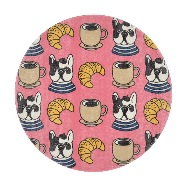 Planche À Découper Le taurin français, le café, le thème croissant. (Devant)