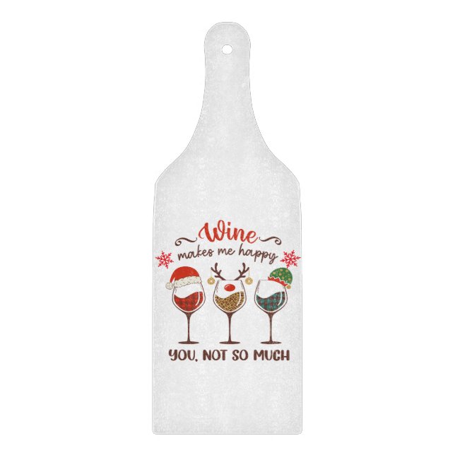 Planche À Découper Le Vin Me Rend Heureux (Devant)