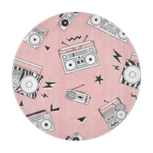 Planche À Découper Lecteurs à cassette vintage : motif rétro.