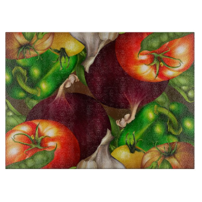 Planche À Découper Légumes et herbes Bio Naturel Aliments frais (Devant)