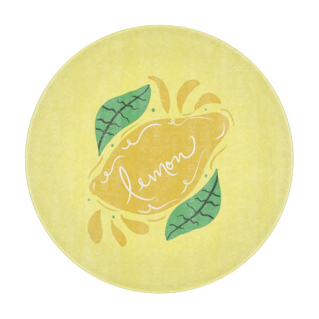 Planche À Découper Lemon Lettrage Dessiné à la Main Citron Vert Jaune (Devant)