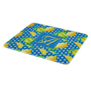 Planche À Découper Lemon Tree Ocean Blue MONOGRAM