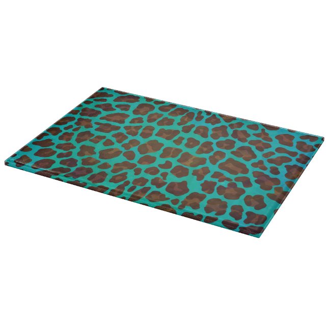 Planche À Découper Léopard Brown et Turquoise (Coin)
