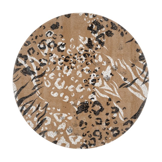 Planche À Découper Léopard moderne : motif de nature sauvage. (Devant)