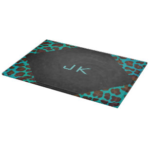 Planche À Découper Léopard Turquoise et Brown