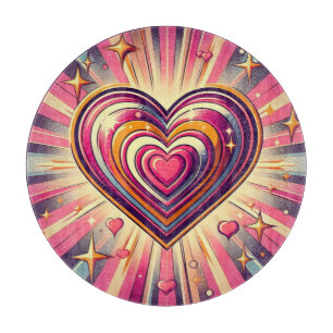 Planche À Découper les années 70 coeur pop art/Mug de Saint Valentin
