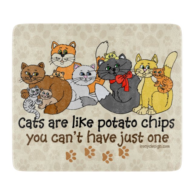 Planche À Découper Les chats sont comme des pommes chips (Devant)